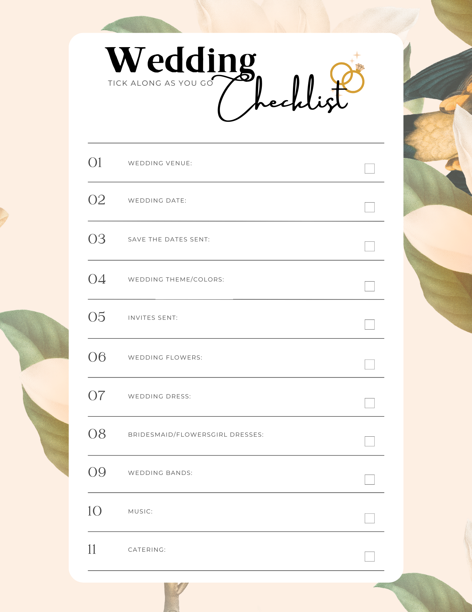 wedding checklist graphic