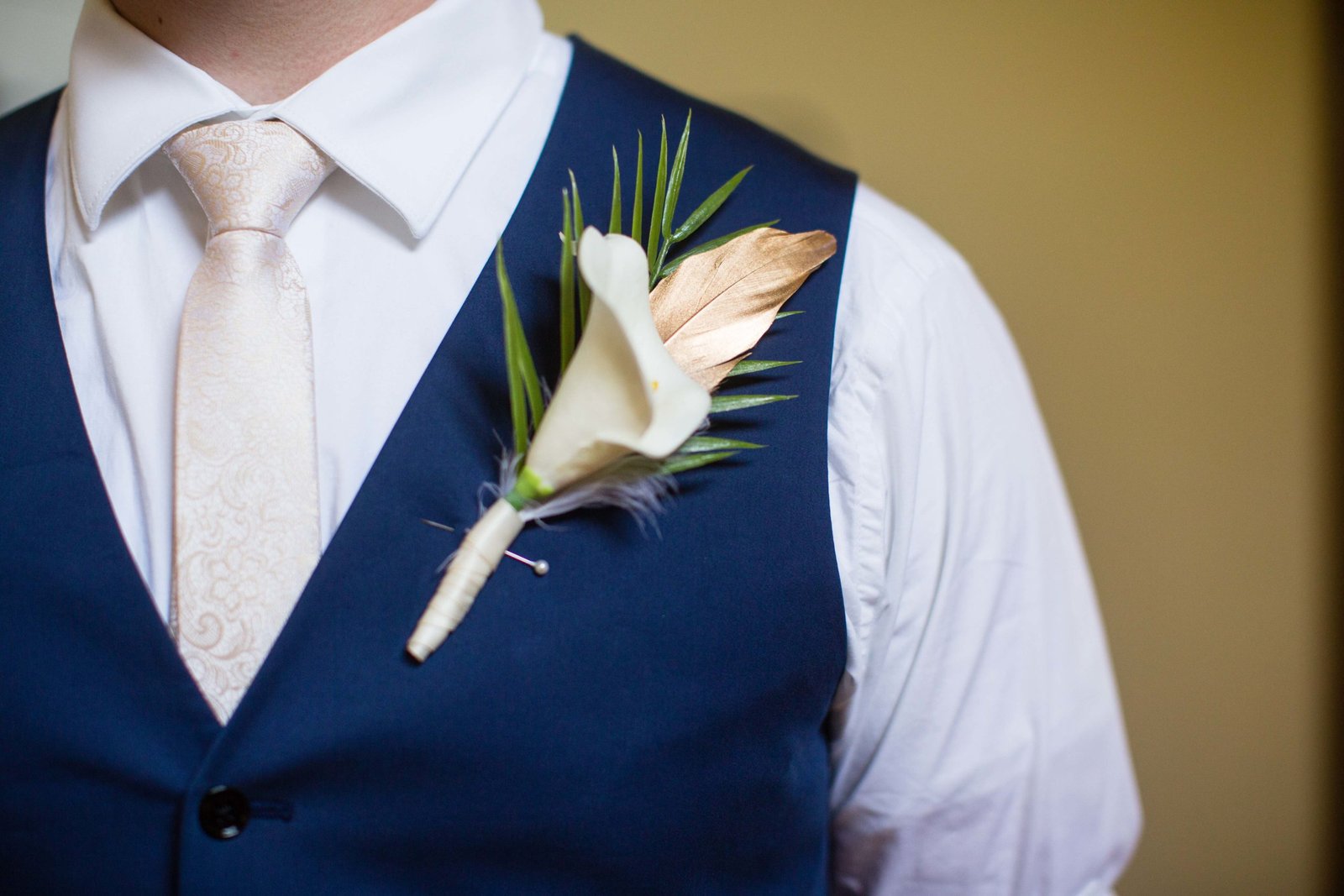 close up of grooms boutonniere at The Monday Club