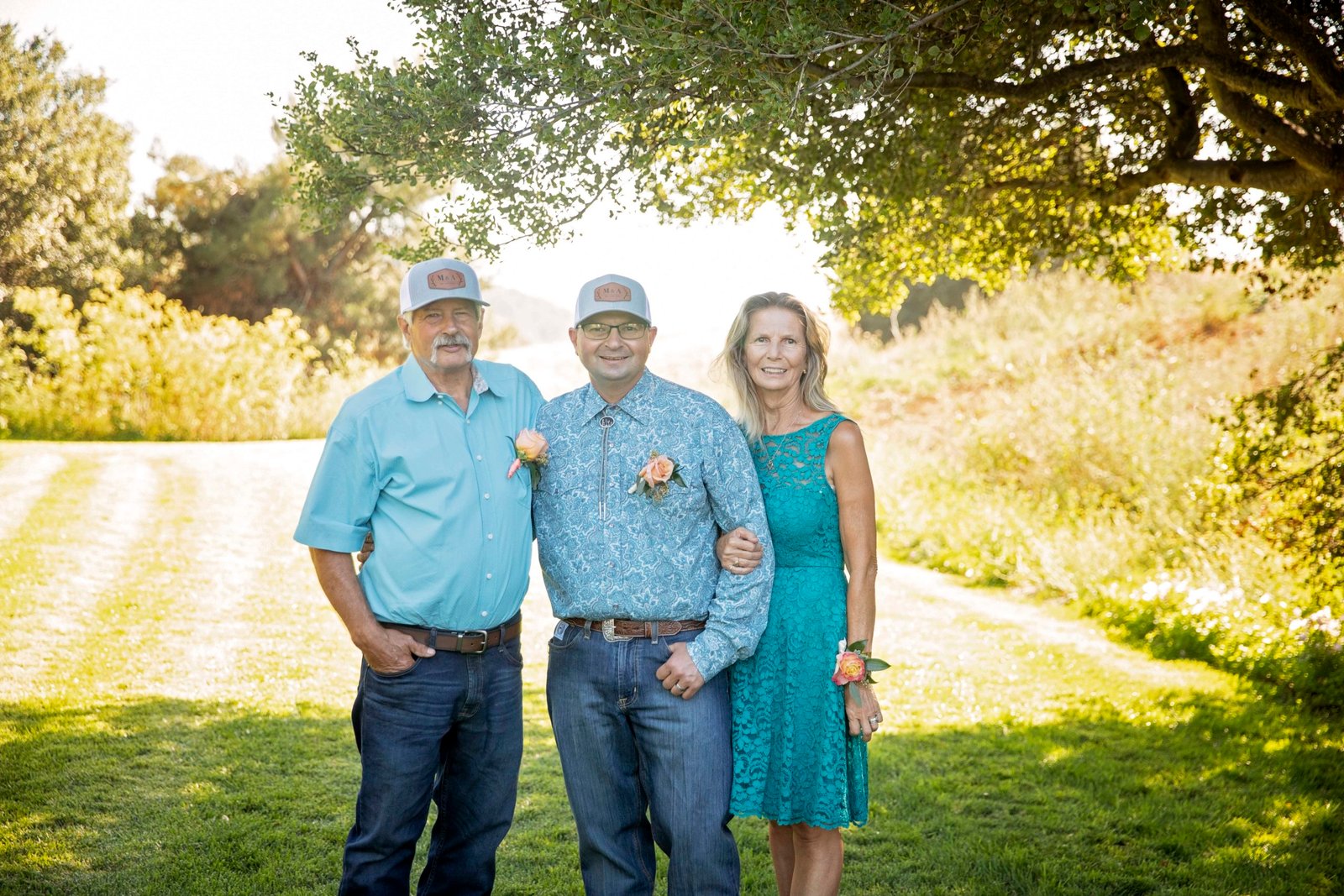groom with parents at Loma Grande Ranch