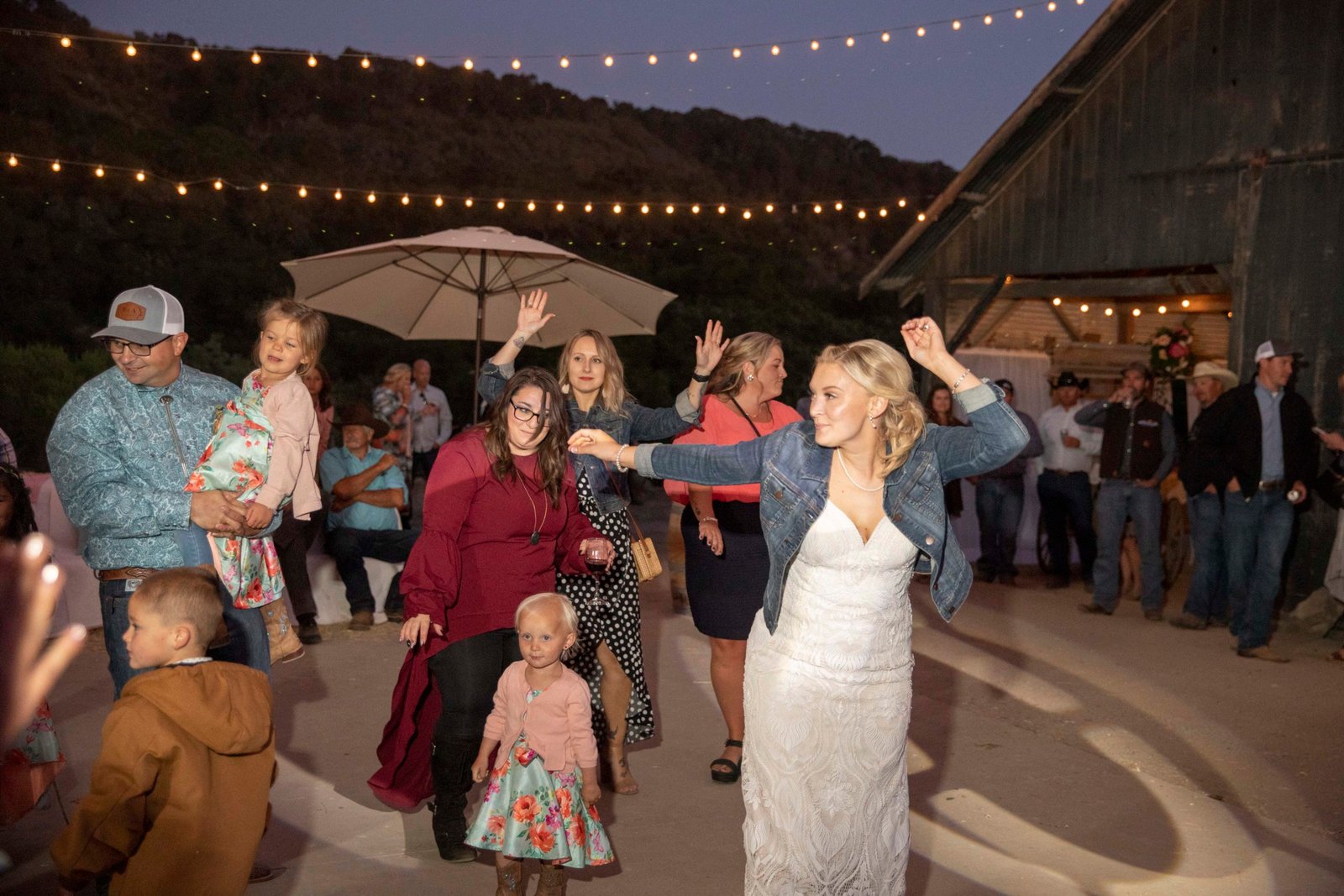 bride dancing during the reception at Loma Grande Ranch