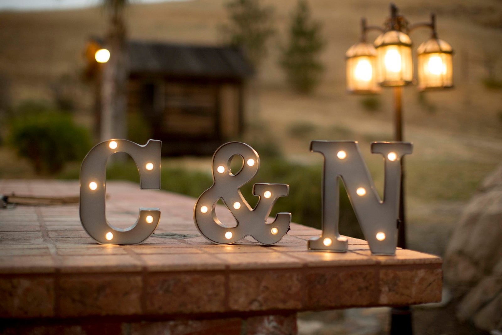 Marquis letters for the bride and groom at Higuera Ranch