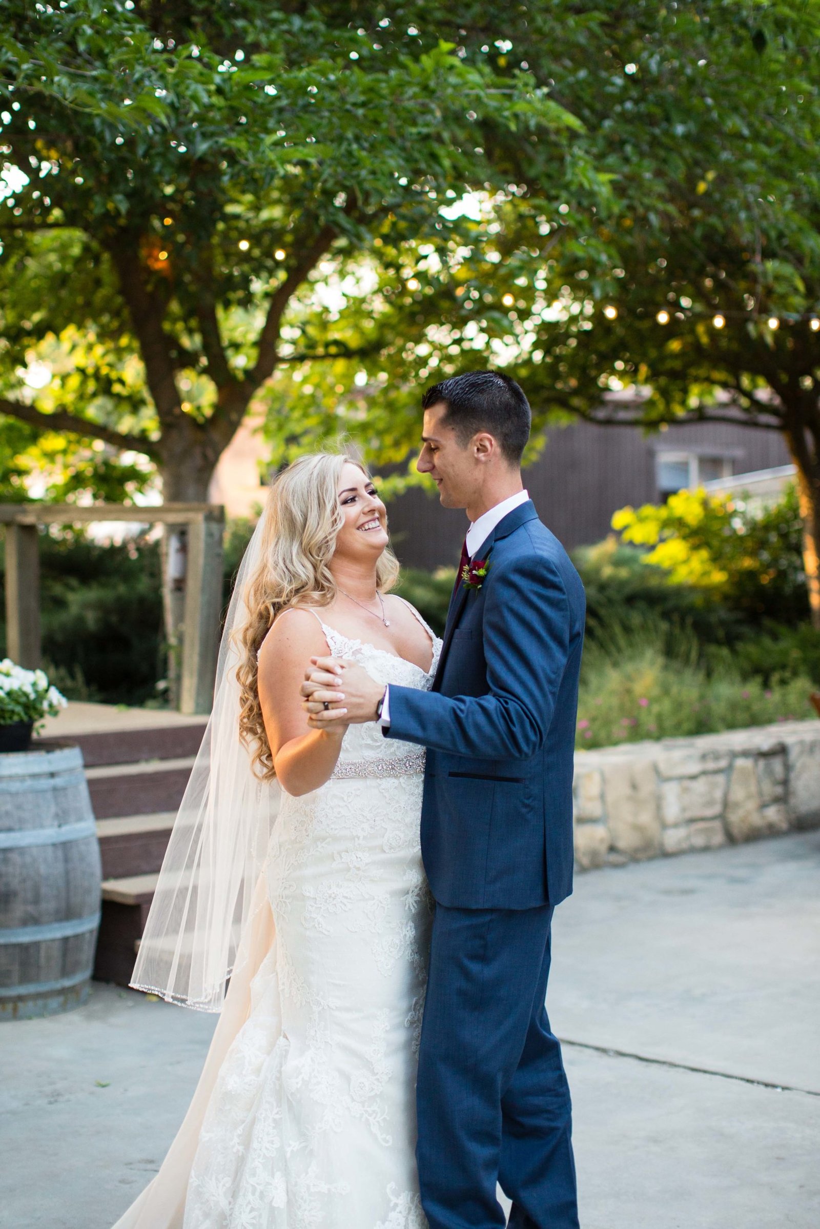 Bride and groom have their first dance at The Loading Chute