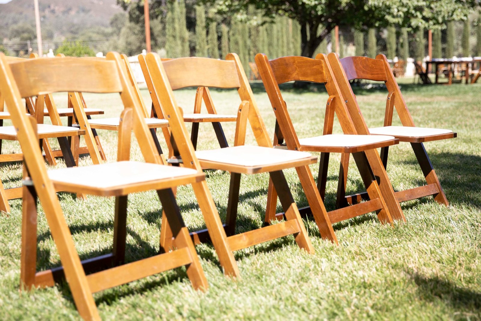 chairs lined up for a wedding ceremony