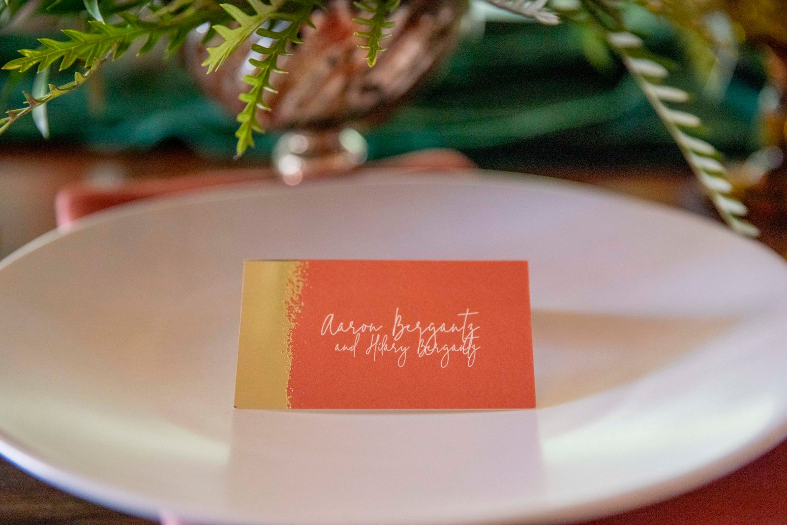 Place setting for a wedding guest at Loma Grande Ranch