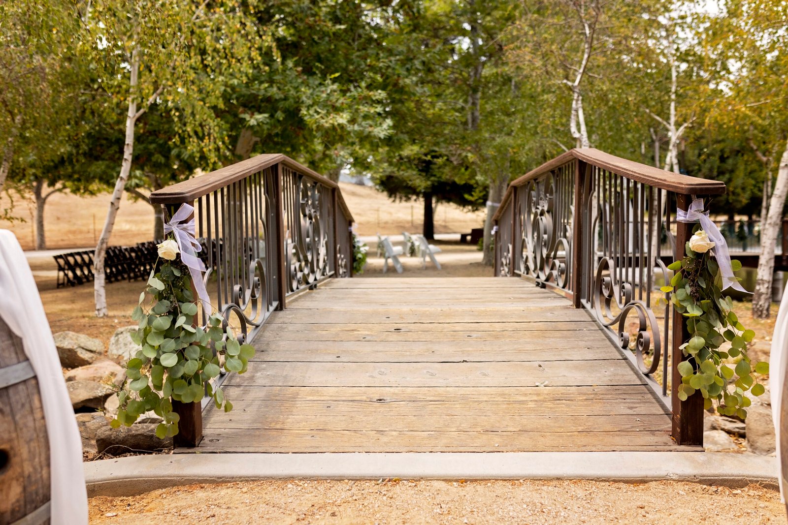 bridge leading to ceremony site at Spanish Oaks Ranch