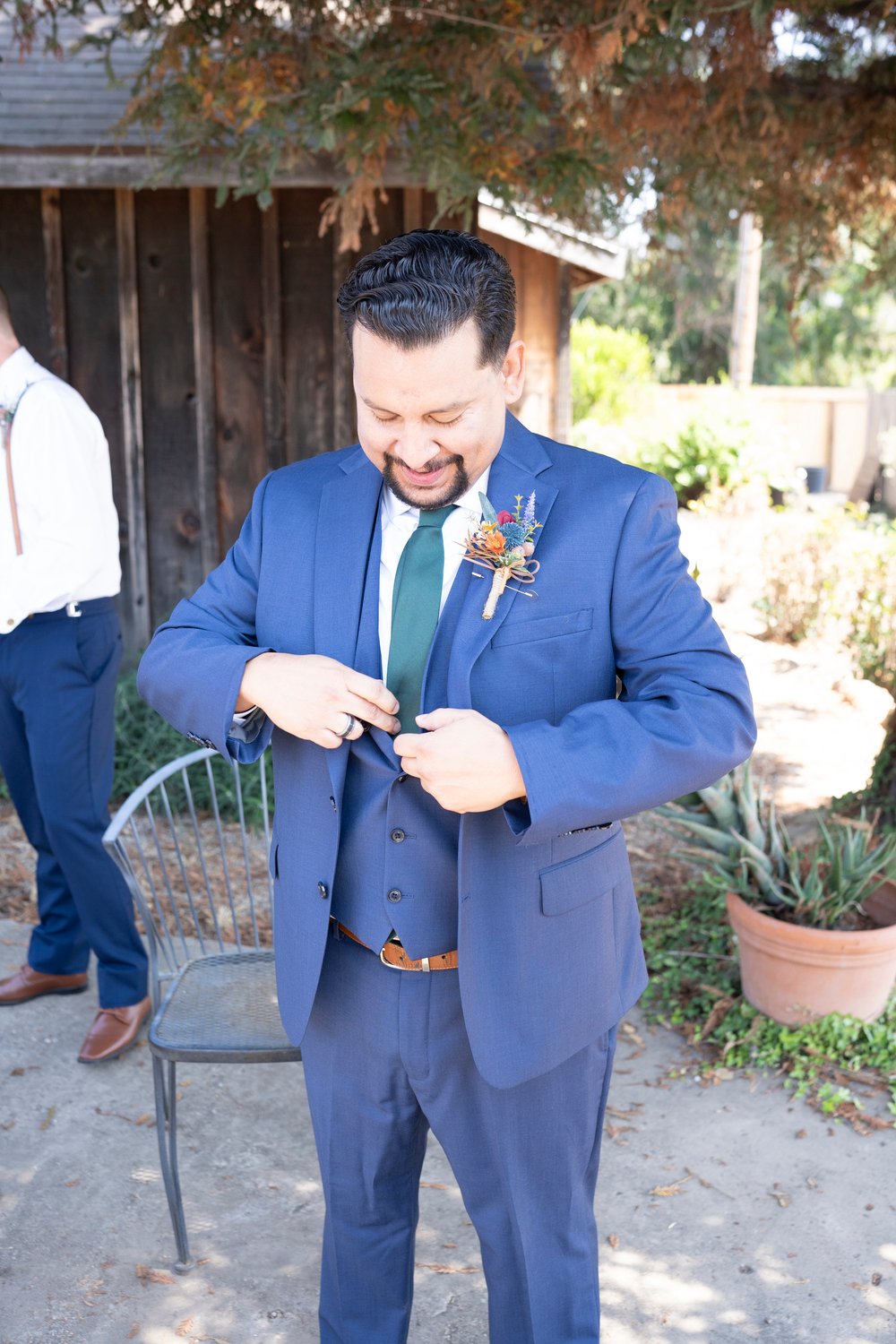 groom getting dressed
